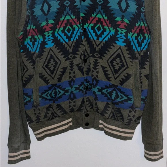 Denim & Supply Ralph Lauren Aztec Fleece Bomber Jacket Mens XL, Green-Red-Blue - Picture 3 of 5